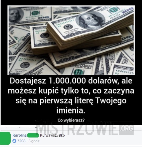 1 mln baksów –  
