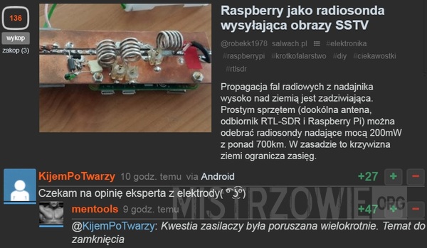 Raspberry jako radiosonda –  