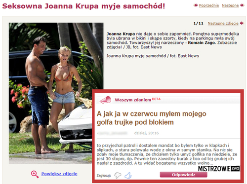 Joanna Krupa myje samochód