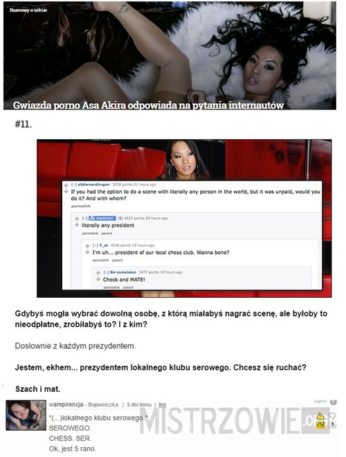 Gwiazda porno Asa Akira odpowiada na pytania internautów