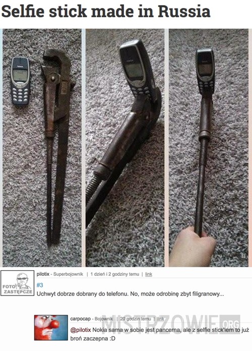 Selfie stick made in Russia
