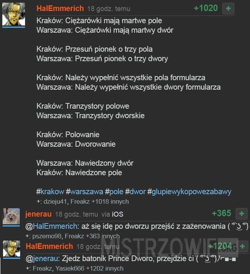 Kraków vs Warszawa