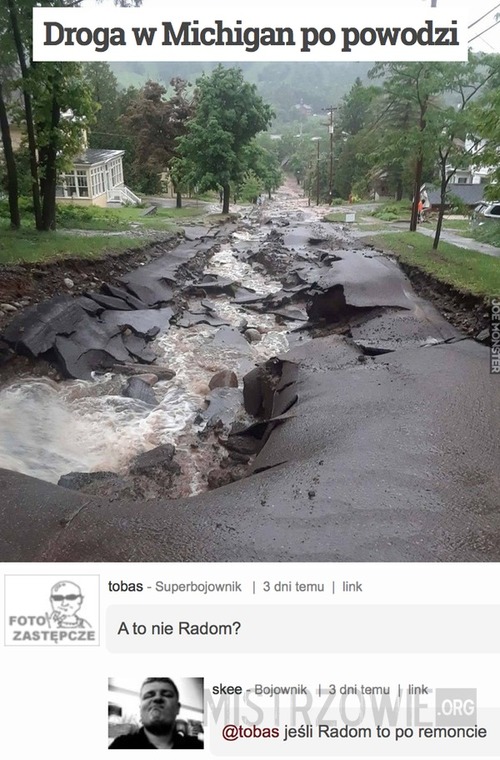 Droga w Michigan po powodzi