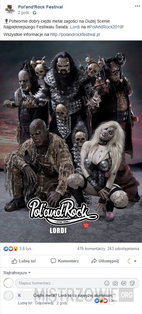 Lordi na Pol'and'Rock Festival