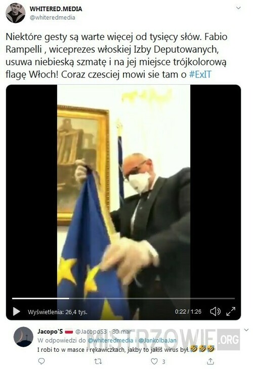 Flaga UE robi pa pa