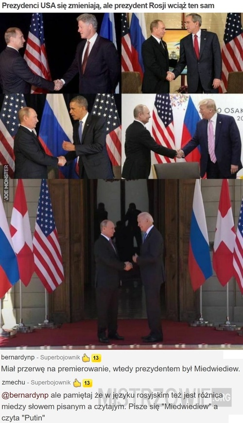 Prezydenci USA się zmieniają, ale prezydent Rosji wciąż ten sam